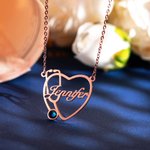 Nurse Graduation Heart Stethoscope Name Necklace