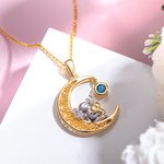 Collier Famille Personnalisé avec Pierre de Naissance Éléphants Mère et Enfant Cadeau de Fête des Mères pour Mère