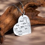 Collar personalizado del árbol de familia del corazón con el nombre grabado del cabrito Regalo del cumpleaños del día de madre para la mamá de la abue