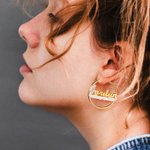 Custom Circle Name Hoop Earrings