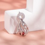 Boucles d'Oreilles Pendentifs Asymétriques Bijoux Personnalisés avec Pierre de Naissance Cadeau pour Femme