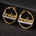 Custom Circle Name Hoop Earrings
