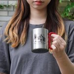 Tazza da campeggio personalizzata con impugnatura a moschettone