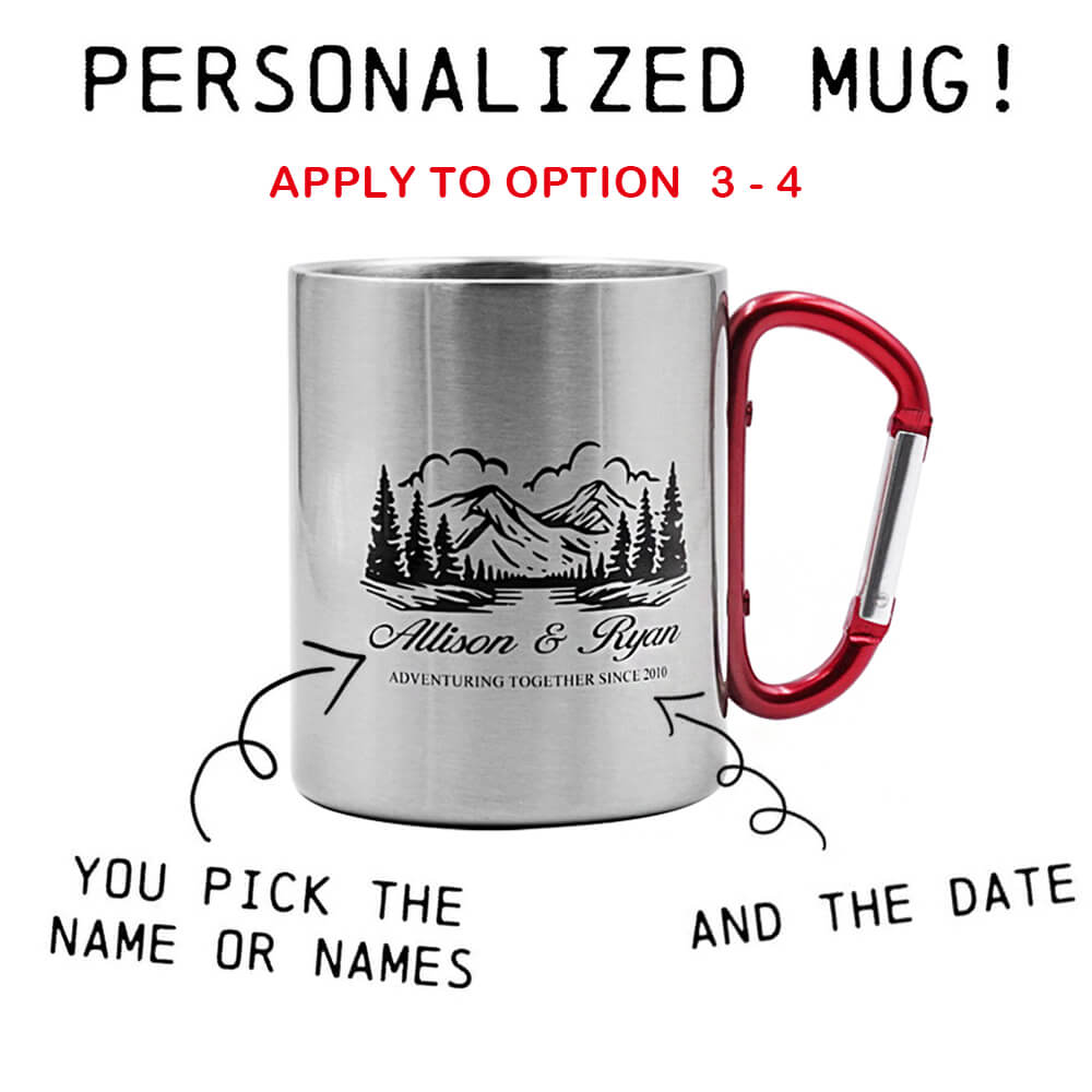 Personalized Camping Carabiner Mug - Gift Idea For Couple/Camping Lover - Happy Campers
