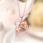 Forever Heart Mother Daughter Elephant Necklace with Birthstone