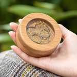 Wooden Magnetic Wedding Engagement Ring Heart Bearer Box