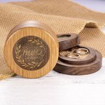 Wooden Magnetic Wedding Engagement Ring Heart Bearer Box