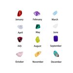 Collier Personnalisé avec Pierre de Naissance Naturelles pour Cadeau Anniversaire Fête des Mères pour Femme