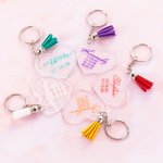 Mom oder Grandma Custom Gravur Quaste Schlüsselanhänger