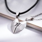 Personalisiertes magnetisches Paar-Initialen-Halsketten-Set (2 Stück) Valentinstag Jahrestag Geschenk für Paare beste Freunde