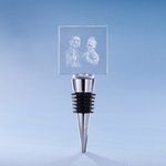 Personalized 2D Photo Engraved Badge Crystal Wine Stopper