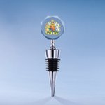 Personalized 2D Photo Engraved Badge Crystal Wine Stopper