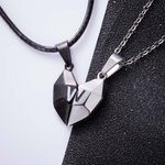 Personalisiertes magnetisches Paar-Initialen-Halsketten-Set (2 Stück) Valentinstag Jahrestag Geschenk für Paare beste Freunde