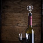Personalized 2D Photo Engraved Badge Crystal Wine Stopper