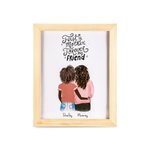 Personalized Mother and Daughter Digital Portrait Print Framed Wall Art