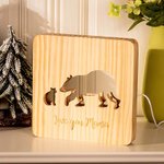 Mother Child Bear or Elephant Wooden Night Light