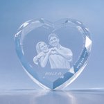 Personalized 3D Photo Wave Line Heart Crystal