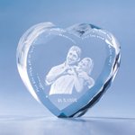 Personalized 3D Photo Wave Line Heart Crystal