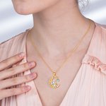 Collier Famille Personnalisé avec Pierre de Naissance Éléphants Mère et Enfant Cadeau de Fête des Mères pour Mère