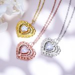 Hart Geboortesteen Ketting met Custom Gravure