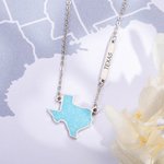 Collier à Personnaliser avec Gravure et Carte d'État Cadeau d'Anniversaire pour Elle