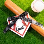 Personalized Engraved Wooden Baseball Basketball Bow Tag Sports Charm Bag Accessory Birthday Gift for Sports Lovers