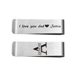 Personalized State to State Multi-compartment Leather Wallet Money Clip with Engraved Text Long Distance Birthday Anniversary Gift for Men