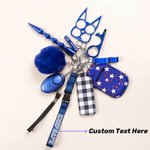 Gepersonaliseerde multifunctionele ster Softbal Baseball veiligheid sleutelhanger set met riem en lamp verjaardagscadeau voor vrouwen