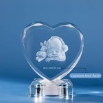 Personalisierte 3D Herz Foto-Kristall-Gravur mit LED-Licht Basis