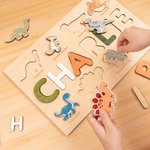Custom Wood Dinosaur Name Puzzle for Kids