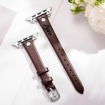 Bracelet en cuir mince personnalisé pour Apple Watch