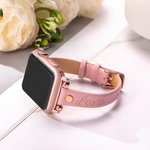 Bracelet en cuir mince personnalisé pour Apple Watch