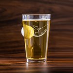 Verre à Bière Personnalisé avec Nom Photo Verre Incrusté avec Balle de Golf Cadeau Anniversaire Fête des Père pour Homme