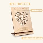 Graverad bröllopsdag i trä Tavla Skylt