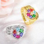 Name Heart Ring with Birthstone