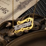 Diamond Cut Wave Shape Name Necklace