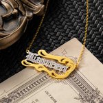 Diamond Cut Wave Shape Name Necklace