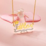 Diamond Cut Name Necklace with Lace