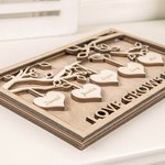 Albero di famiglia in legno personalizzato appeso da 1 a 12 cuori con nome e testo incisi Regalo di Natale per la famiglia