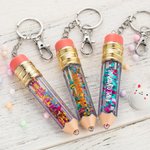 Personalised Laser Engrave Teacher Pencil Keychain with Sequin Snow Globe Back to School Appreciation Gift for Teacher