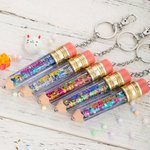 Personalised Laser Engrave Teacher Pencil Keychain with Sequin Snow Globe Back to School Appreciation Gift for Teacher
