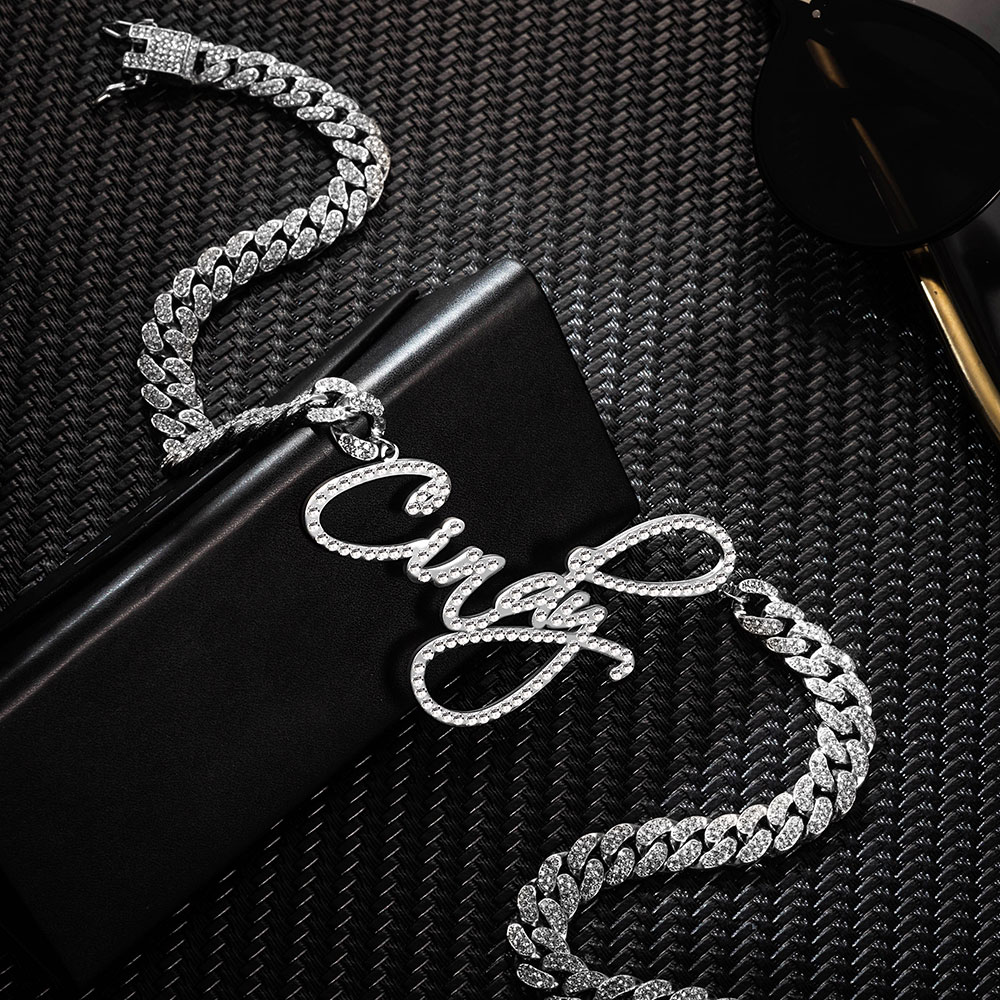 Custom Diamond Name Necklace Cuban Link CALLIE