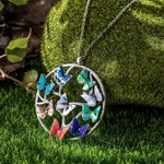 Personalized Family Tree Birth Butterfly Necklace Birthday Women's Day Mother's Day Gift for Her