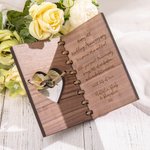 Custom Handmade Wood Wedding Card Newlywed Keepsake Gift