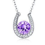 June Birthstone Horseshoe Necklace