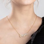 Celebrity Inspired Necklace Double Plate Necklace Two-tone Diamond Necklace