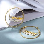 Pendiente Inspirado en Famosos Pendiente Doble Placa con Nombre Pendiente Hip Hop