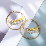 Pendiente Inspirado en Famosos Pendiente Doble Placa con Nombre Pendiente Hip Hop