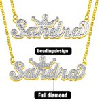 Double Plate Two-tone Crown Name Necklace