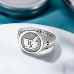 Custom Medical Symbol Signet Rings in Sterling Silver